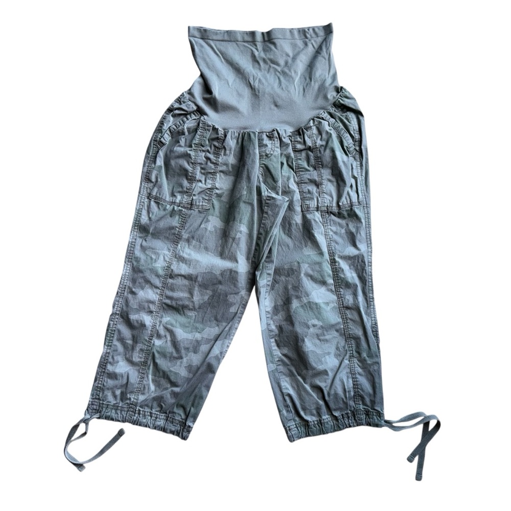 Oh Baby By Motherhood Maternity Capri Pants Ladies Size Large Camo Gray Green